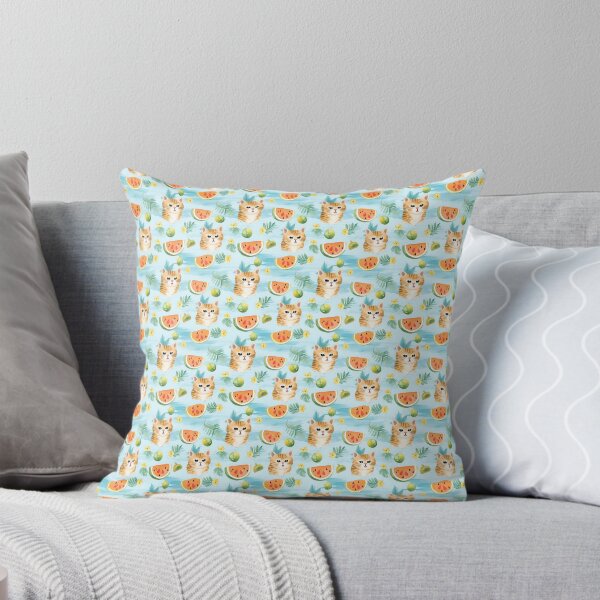 Item preview, Pawsome Paradise: Whimsical Watercolor Patterns with Adorable Cats in Summer designed and sold by qoodesignstudio.