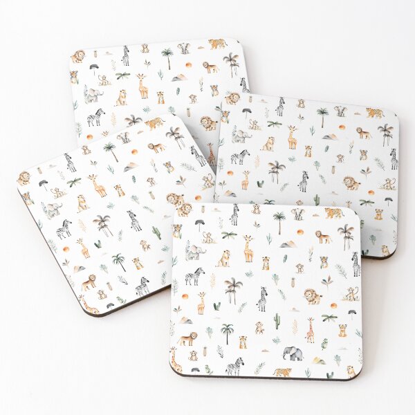 Item preview, charming and adorable baby safari animal pattern for baby products designed and sold by BCArtStudio04.