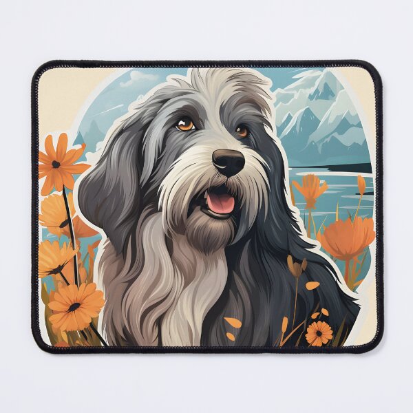Item preview, Cute Bearded Collie with flowers. Dog Lovers Art.  designed and sold by Trendelicious.