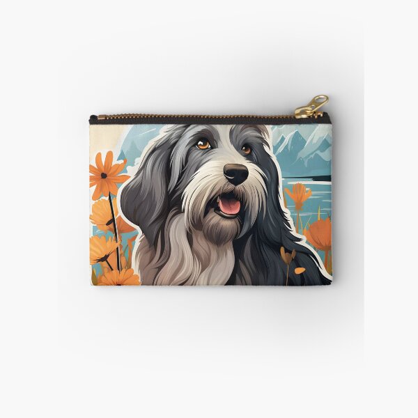 Item preview, Cute Bearded Collie with flowers. Dog Lovers Art.  designed and sold by Trendelicious.