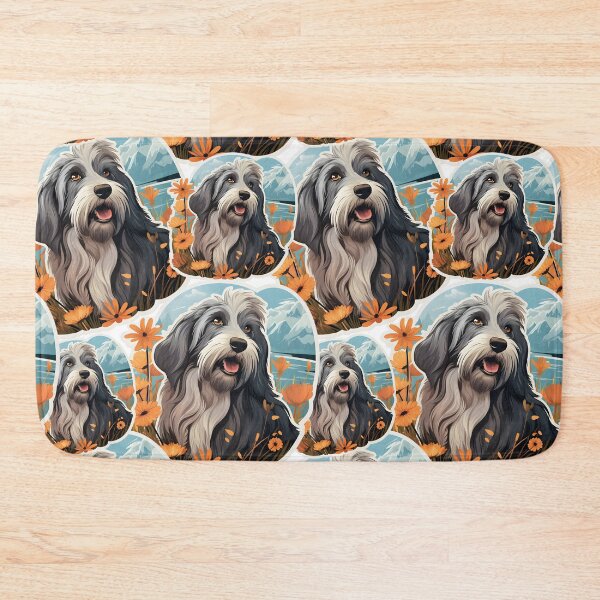 Item preview, Cute Bearded Collie with flowers. Dog Lovers Art.  designed and sold by Trendelicious.