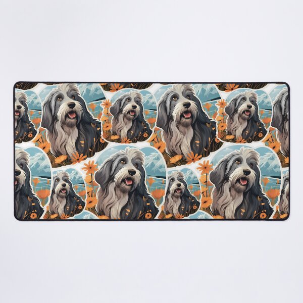 Item preview, Cute Bearded Collie with flowers. Dog Lovers Art. designed and sold by Trendelicious.