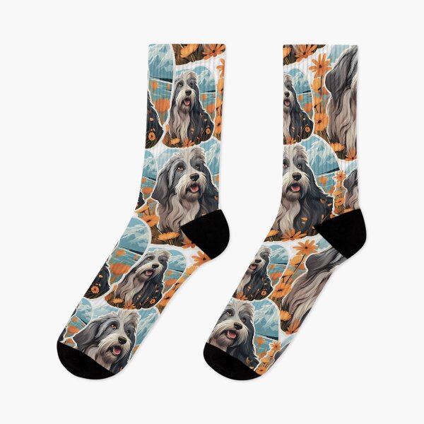Item preview, Cute Bearded Collie with flowers. Dog Lovers Art.  designed and sold by Trendelicious.