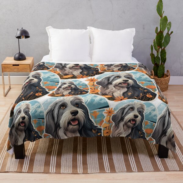 Item preview, Cute Bearded Collie with flowers. Dog Lovers Art.  designed and sold by Trendelicious.