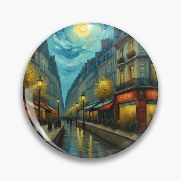 Item preview, Paris street in moonlight abstract art designed and sold by JackFreestone.