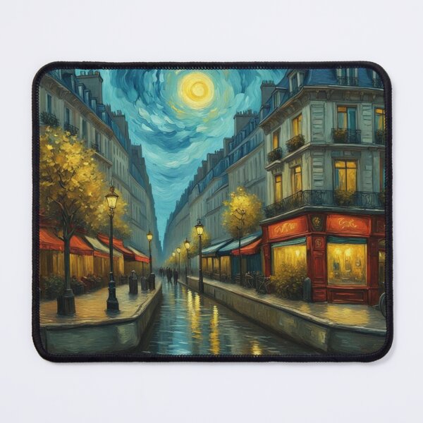 Item preview, Paris street in moonlight abstract art designed and sold by JackFreestone.