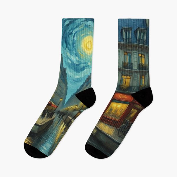 Item preview, Paris street in moonlight abstract art designed and sold by JackFreestone.