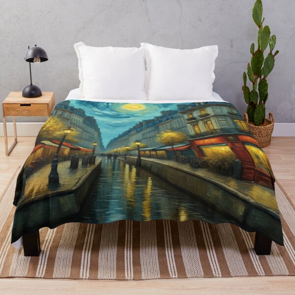 Item preview, Paris street in moonlight abstract art designed and sold by JackFreestone.