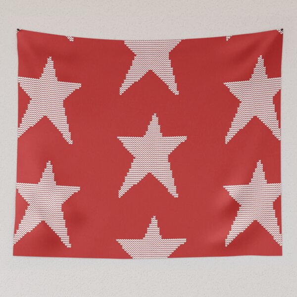 Item preview, White Christmas Star on Red Knitted Sweater Style designed and sold by ellenhenry.