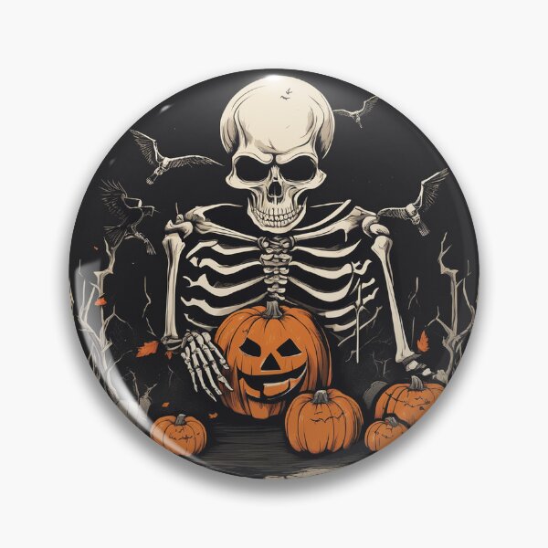 Item preview, Sinister Skeleton With Pumpkins designed and sold by DigitEclectic.