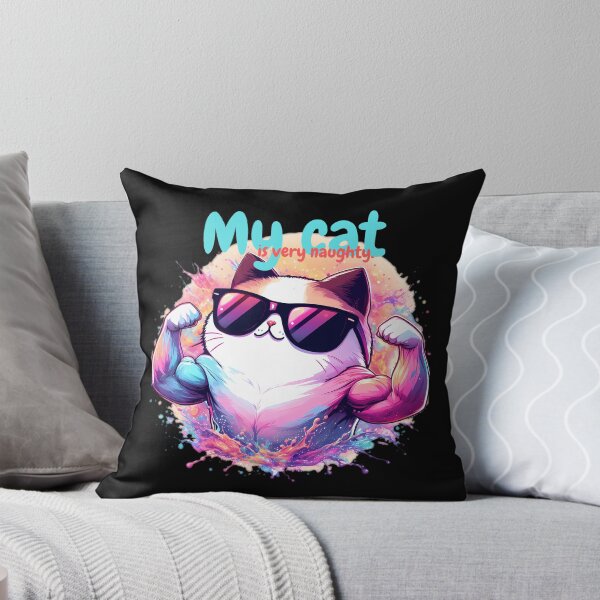 Item preview, Cat slave - The Muscular cat - My cat is very naughty - Cat meme designed and sold by mamacub.