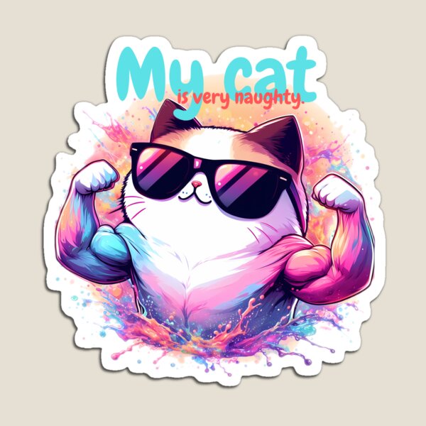Item preview, Cat slave - The Muscular cat - My cat is very naughty - Cat meme designed and sold by mamacub.