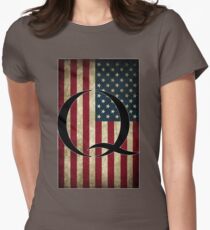 Q QANON AMERICA USA - WHERE WE GO ONE Women's Fitted T-Shirt