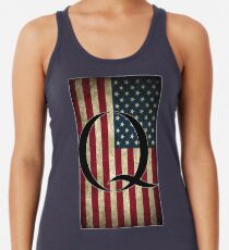 Q QANON AMERICA USA - WHERE WE GO ONE Racerback Tank Top