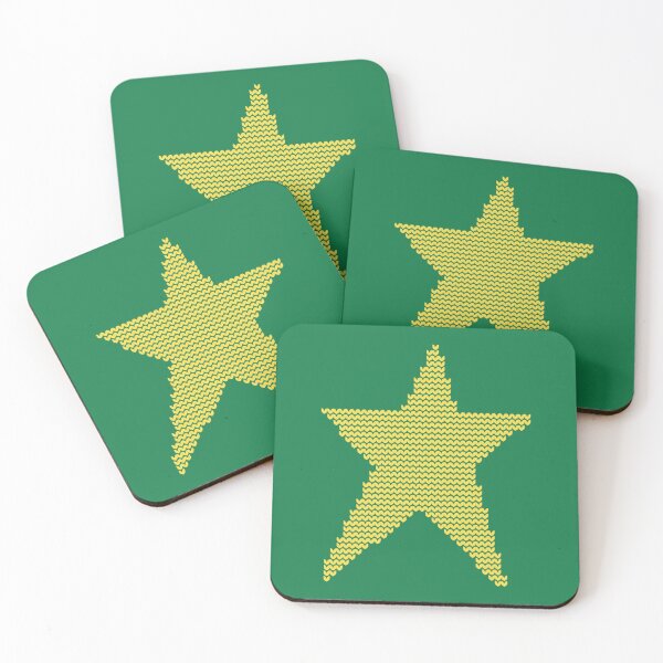 Item preview, Yellow Christmas Star on Green Knitted Sweater Style designed and sold by ellenhenry.
