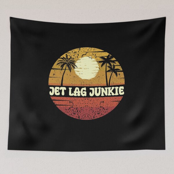 Item preview, Jet Lag Junkie: Retro Beach Vibes - Vintage Sunset Design designed and sold by Sun Sand & Sea Art.
