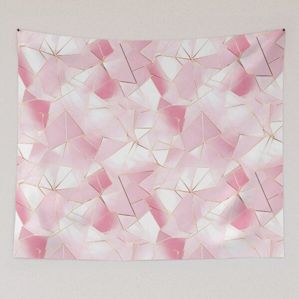 Item preview, Líneas doradas sin costuras sobre rosa cuarzo rosa designed and sold by aiartbay.