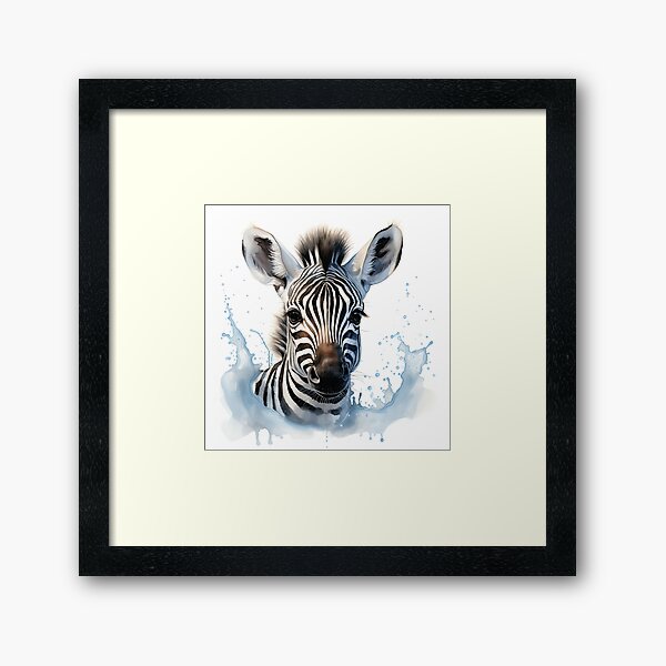 Water paint Zebra Framed Art Print