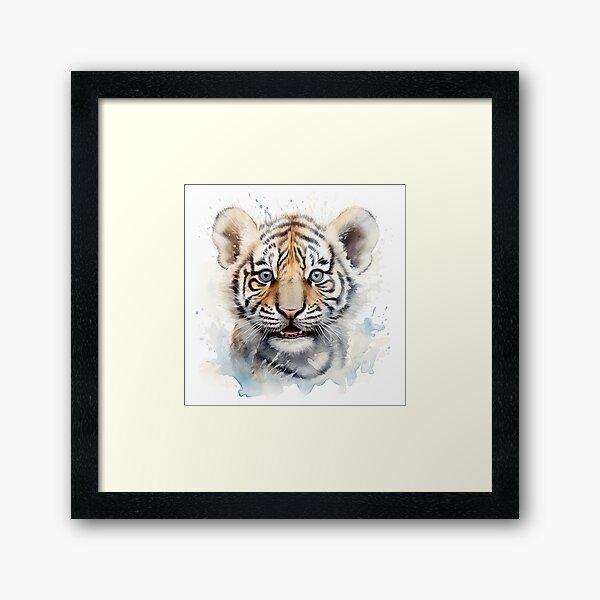 Water paint Tiger Framed Art Print