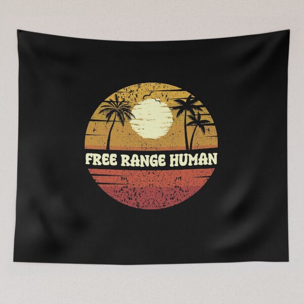 Item preview, FREE RANGE HUMAN: Retro Beach Vibes - Vintage Sunset Design designed and sold by Sun Sand & Sea Art.
