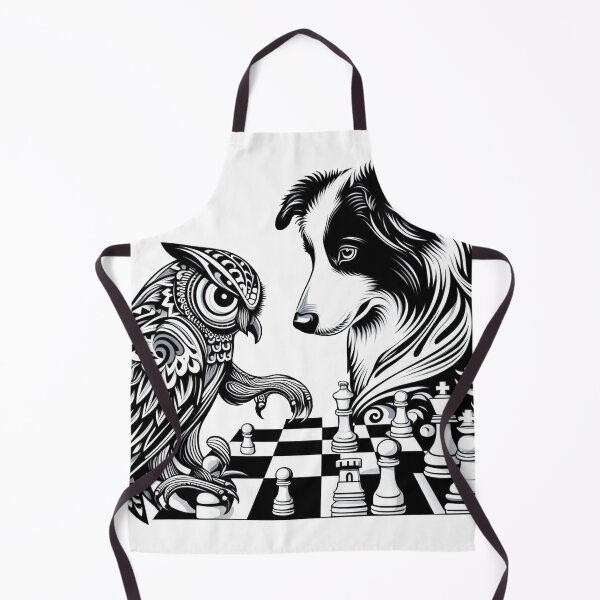 Item preview, Border Collie's Chess Duel with an Owl designed and sold by Wonderall.