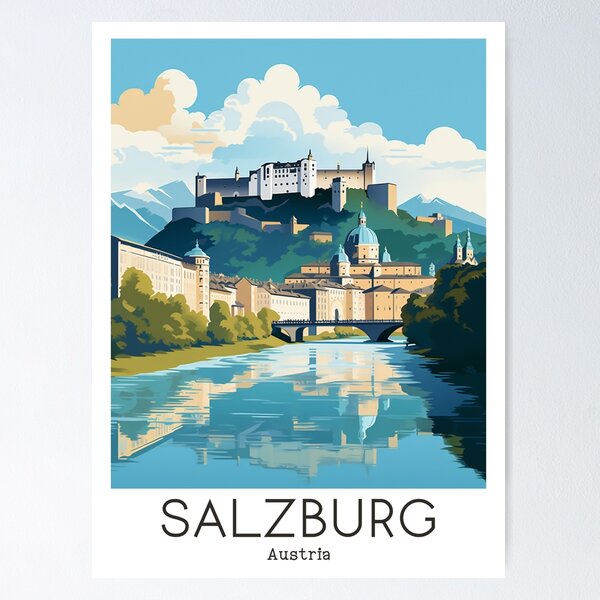 Vista previa del artículo con la obra «Una ilustración de viajes vintage de Salzburgo - Austria», diseñado y vendido por GoodOldVintage.