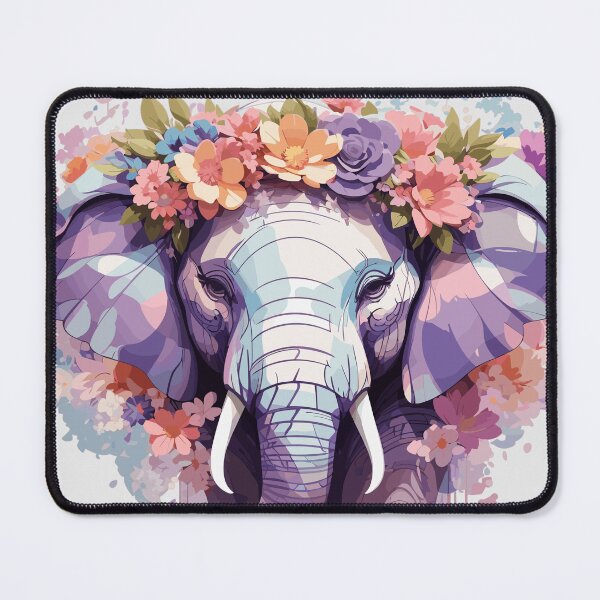 Item preview, Elephant with Flower Crown designed and sold by Silke Kapfer.