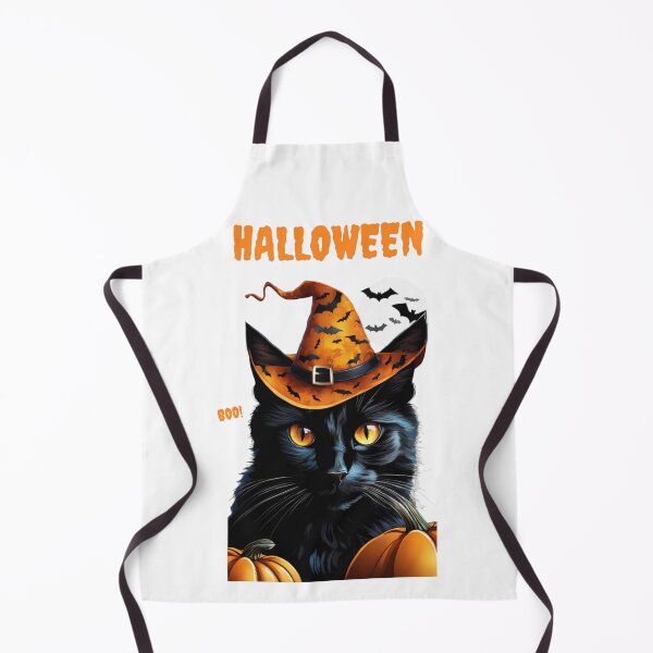 Item preview, Camiseta con reparto de Halloween con escena de gato negro y calabaza, estilo blanco y negro designed and sold by DeJuin.