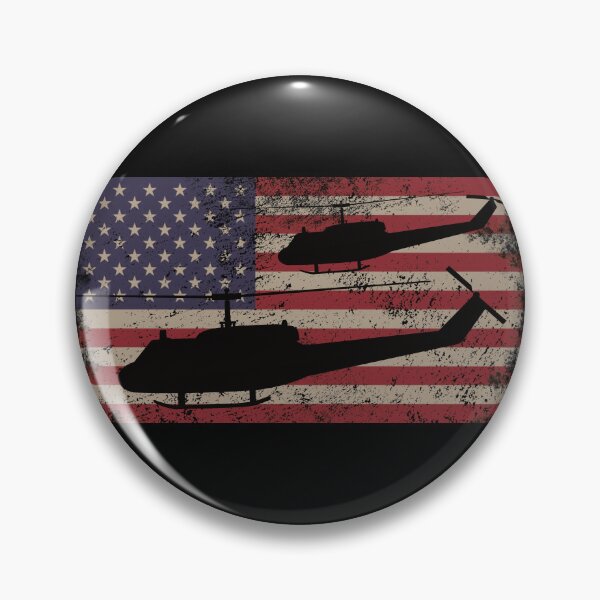Item preview, UH1 Huey Helicopter USA Vintage American Flag Gift designed and sold by MilitaryMart.