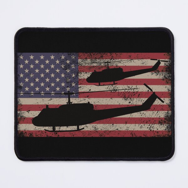 Item preview, UH1 Huey Helicopter USA Vintage American Flag Gift designed and sold by MilitaryMart.