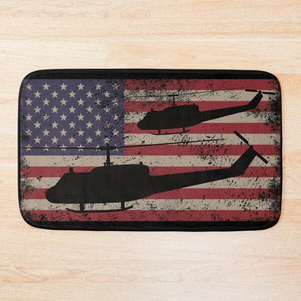 Item preview, UH1 Huey Helicopter USA Vintage American Flag Gift designed and sold by MilitaryMart.