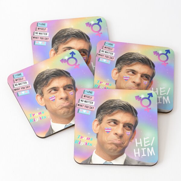 Item preview, Rishi Sunak | Trans Rights | He/Him designed and sold by LaughingCowboys.