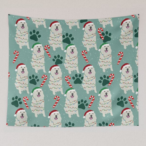 Item preview, Christmas Great Pyrenees Green Pattern designed and sold by KantstandyaC.