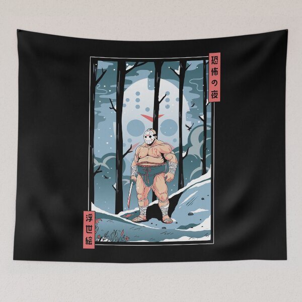 Aperçu de l'œuvre Sumo de la nuit d'effroi : Ukiyo-e Jason créée et vendue par ArtoCharlie.