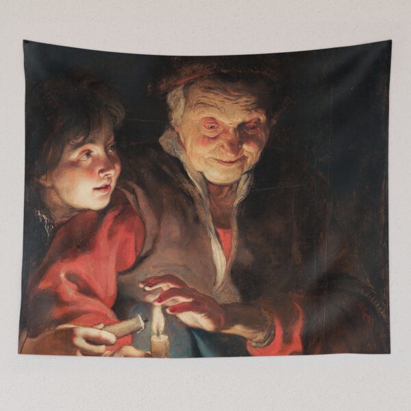 Item preview, Rubens' Old Woman and Boy with Candles Art designed and sold by TheSoulOfArt.