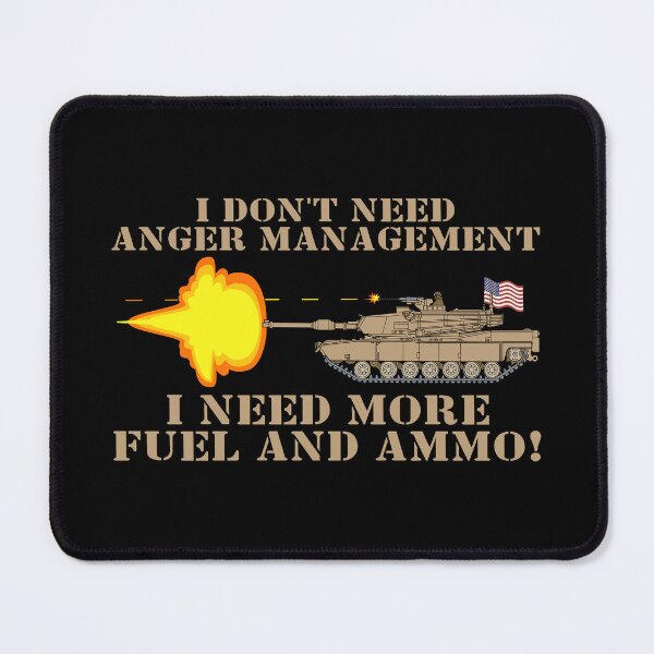 Item preview, M1 Abrams Tank Funny Patriotic US American Flag Anger Management Joke designed and sold by MilitaryMart.