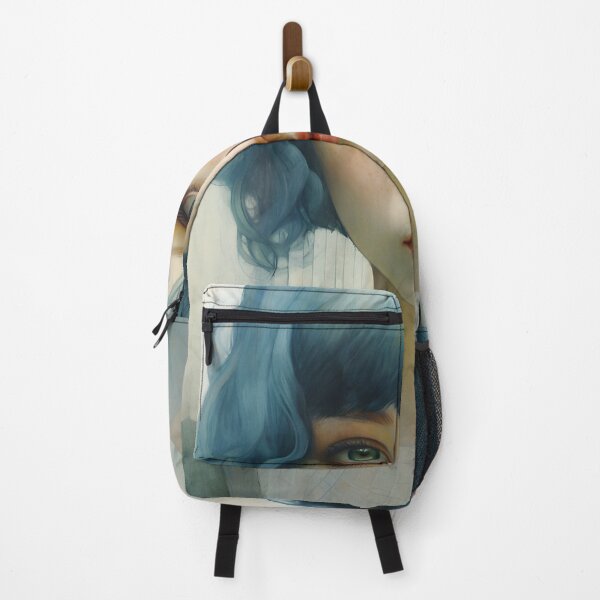 Item preview, Azure Essence: Pastel Portrait of a Young Female with Short Blue Hair designed and sold by BrioDesign.