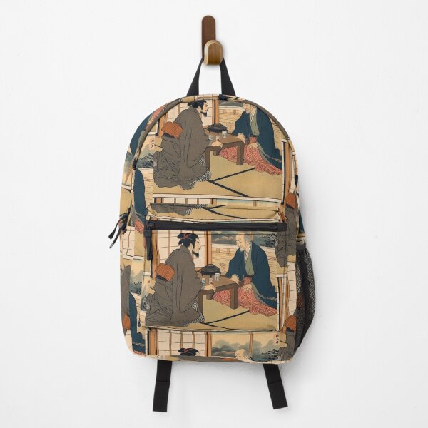 Item preview, Ukiyo-e Style Engraving Portrait of 2 Men Meeting designed and sold by DigitalMarble.