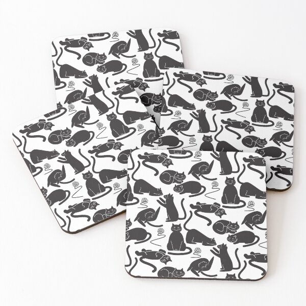 Item preview, Black cats pattern designed and sold by FrensDesign.