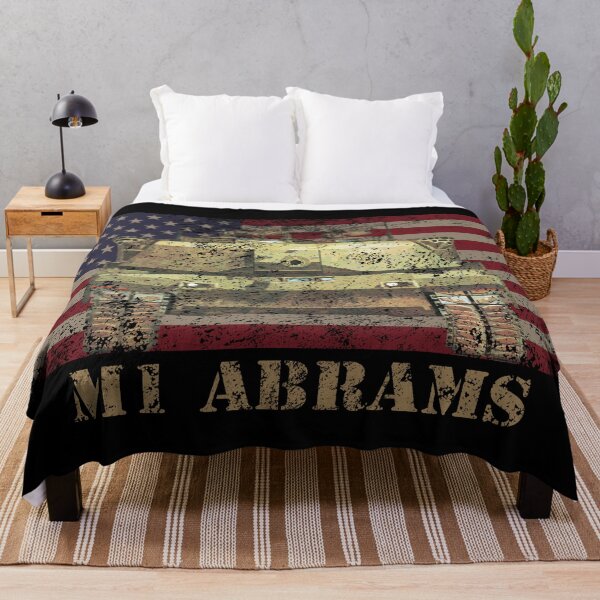 Item preview, M1 Abrams Tank Vintage Worn Effect USA American Flag designed and sold by MilitaryMart.