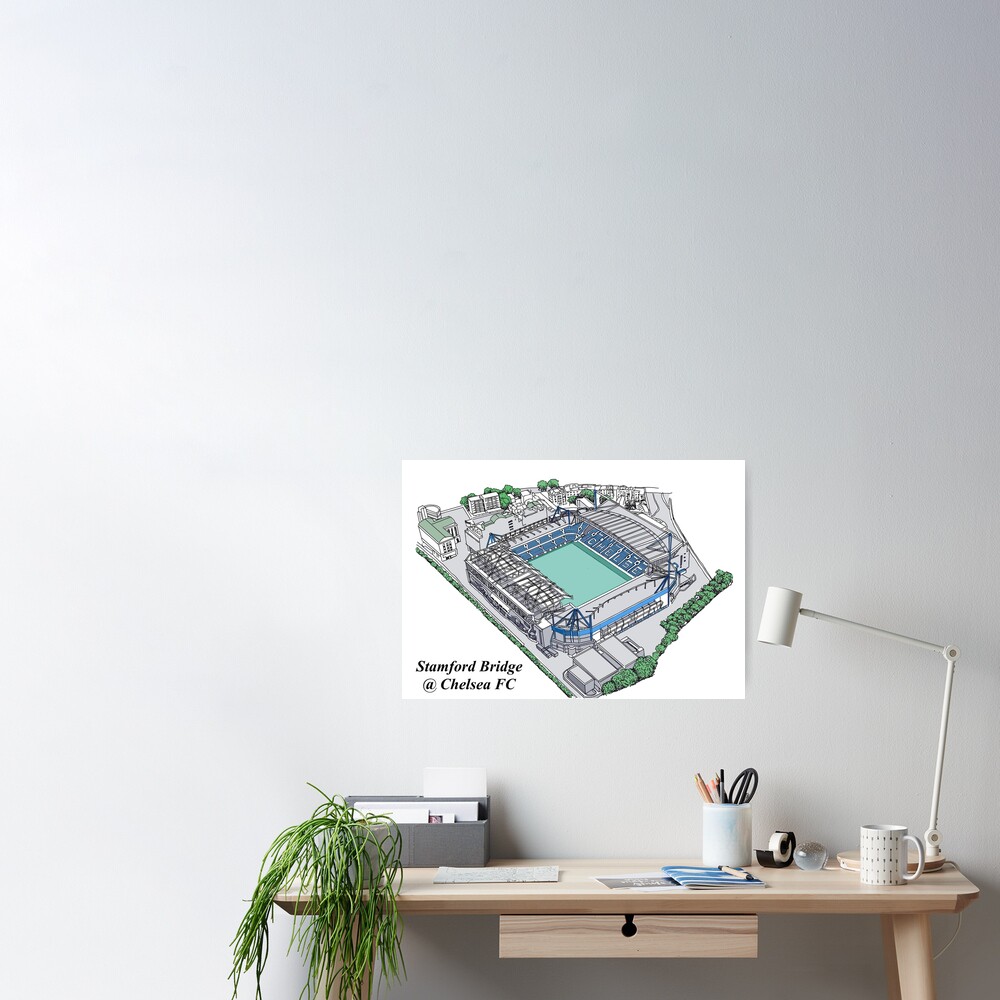 Chelsea, Stamford Bridge, retro art design print poster