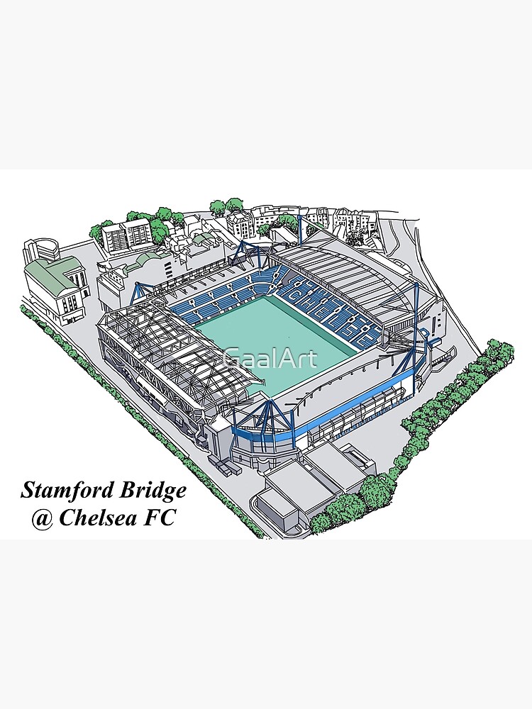 Chelsea, Stamford Bridge, retro art design print poster