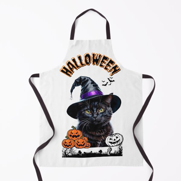 Item preview, Camiseta de Halloween con escena de gato negro, murciélagos y calabaza_ Estilo naranja y blanco con letras curvas designed and sold by DeJuin.
