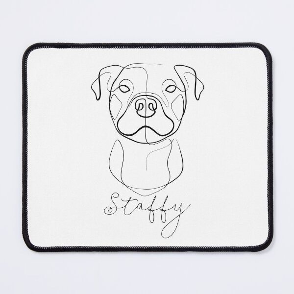 Item preview, Line Art Staffy (Ask for your dog's name) designed and sold by StickeryPickery.