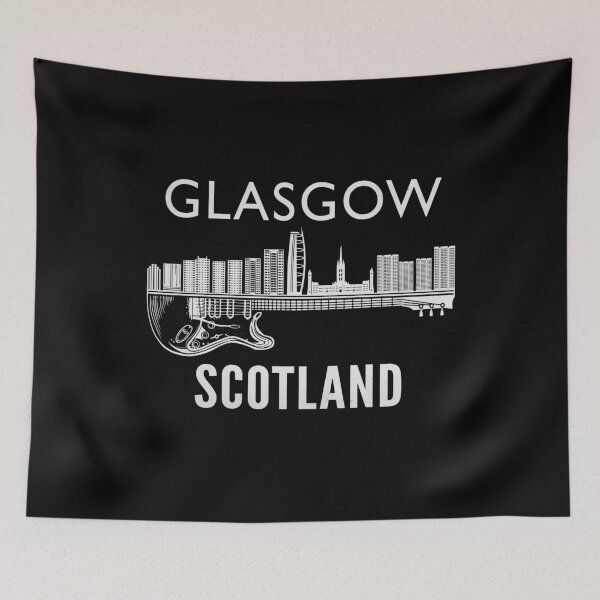 Artikelvorschau, Glasgow Schottland Souvenir Gitarrenmusik Glasgow entworfen und verkauft von DSWShirts.