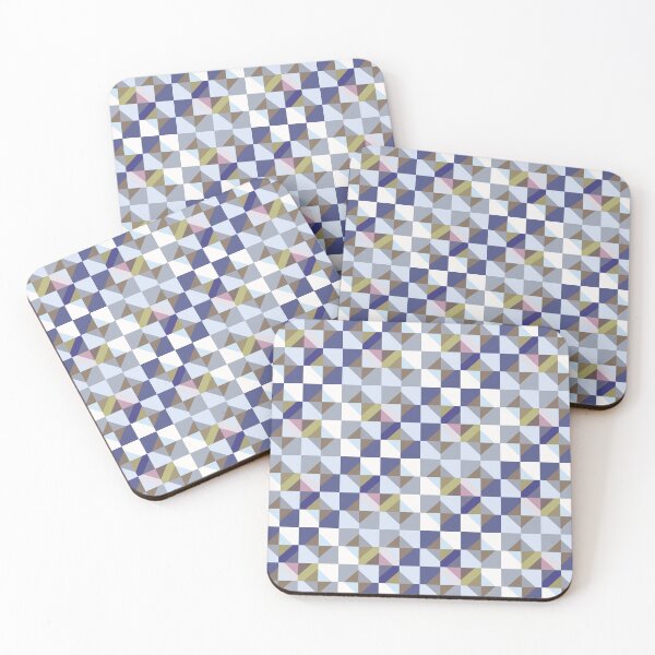 Item preview, Mid Mod Checkerboard Blue Gold designed and sold by Stephanie McRae.
