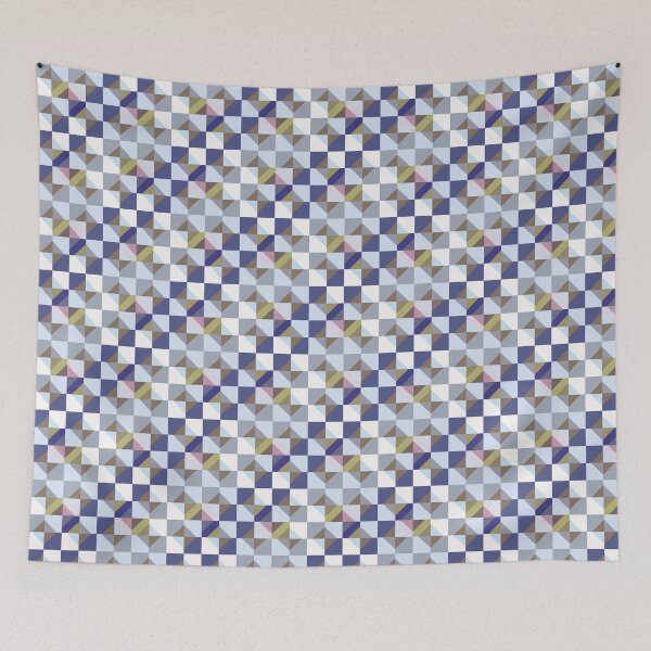 Item preview, Mid Mod Checkerboard Blue Gold designed and sold by Stephanie McRae.