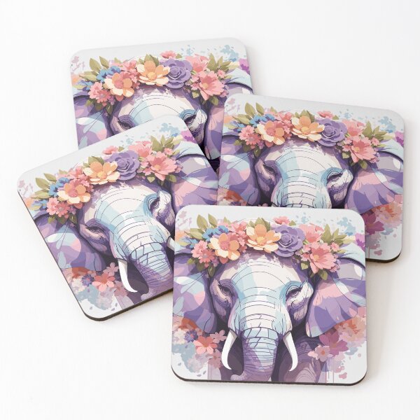 Item preview, Elephant with Flower Crown designed and sold by Silke Kapfer.