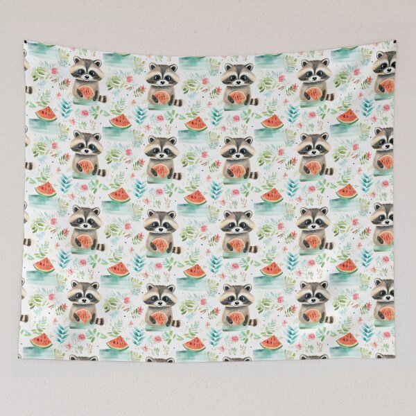 Item preview, Summer Adventures with Adorable Raccoons: A Whimsical Watercolor Journey designed and sold by qoodesignstudio.