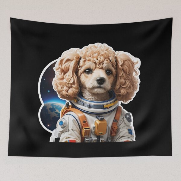 Item preview, Sticker cartoon cute poodle big eyes in space. designed and sold by WhalesDesignLab.